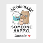 Sticker Aller Sur Cuire Quelqu'Un Heureux Drôle Pun De Cui (Feuille)