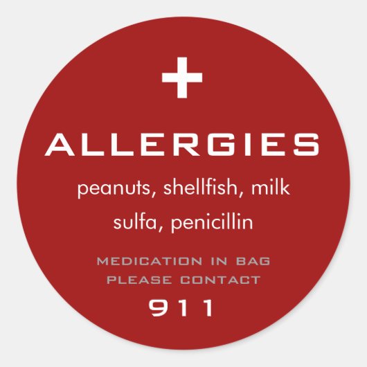 Sticker Allergies (Devant)