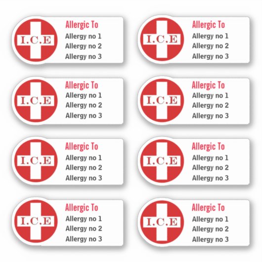 Sticker Allergies Médicales avertissement do-it-yourself c (Devant)