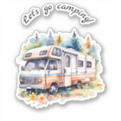 Sticker Allez Camping Retro Camper (Devant)