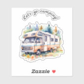 Sticker Allez Camping Retro Camper (Feuille)