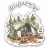 Sticker Allez Camping Tente Rétro (Devant)
