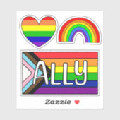 Sticker Alliance LGBTQIA+ | drapeau arc-en-ciel (Feuille)