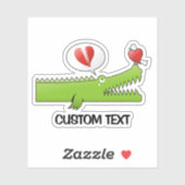 Sticker Alligator en amour (Feuille)