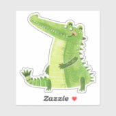Sticker Alligator mignon (Feuille)