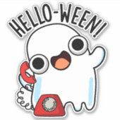 Sticker Allo-ween Funny Ghost Pun (Devant)