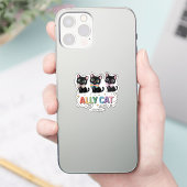 Sticker Ally Cat - Black Cat LGBTQ Pride (Téléphone)