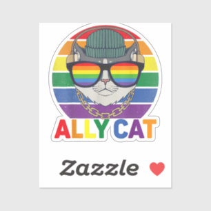 Sticker Ally Cat LGBT Gay Rainbow Pride Drapeau - Ally Cat