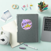 Sticker Ally juif violet jaune rétro Slogan (Couverture iPad)