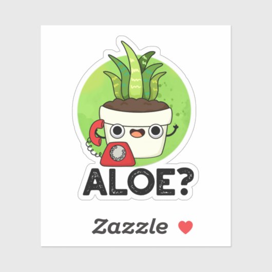 Sticker Aloe Funny Plante Hello Pun (Feuille)