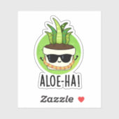 Sticker Aloe-ha Funny Plante hawaïen Pun (Feuille)