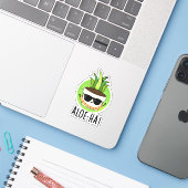 Sticker Aloe-ha Funny Plante hawaïen Pun (Ordinateur portable avec iPhone)