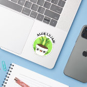 Sticker Aloe-llujah Funny Aloe Vera Pun (Ordinateur portable avec iPhone)