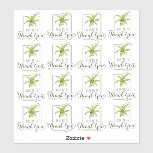 Sticker Aloe Merci Pun (Feuille)