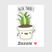 Sticker Aloe There Funny Aloe Vera Pun (Feuille)