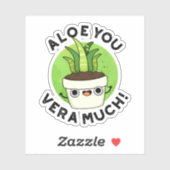 Sticker Aloe You Vera Beaucoup Drôle Plante Pun (Feuille)