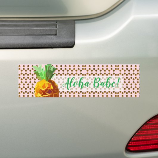 Sticker Aloha Babe ananas (En voiture)