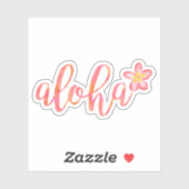 Sticker Aloha Citation Hawaii Aquarelle Tropical (Feuille)