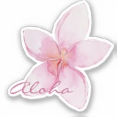 Sticker Aloha ! Fleur hawaïenne exotique (Recto)