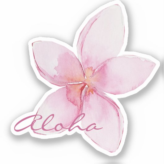 Sticker Aloha ! Fleur hawaïenne exotique (Recto)
