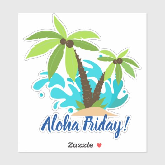 Sticker Aloha Friday Palm Tree (Feuille)
