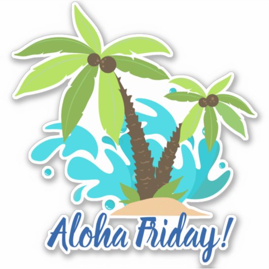 Sticker Aloha Friday Palm Tree (Devant)