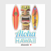 Sticker Aloha Hawaii Hawaii Tiki Surf (Feuille)