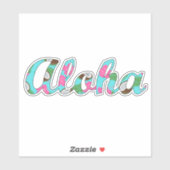 Sticker Aloha Hawaii Hibiscus rose noix de coco à fleurs (Feuille)