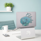 Sticker Aloha Hawaii Turquoise Clam Shell (Ordinateur portable sur le bureau)
