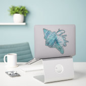 Sticker Aloha Hawaii Turquoise Conch Shell (Ordinateur portable sur le bureau)