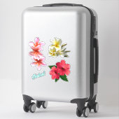 Sticker Aloha Hawaiian Flowers Plumeria Hibiscus (Sur valise)