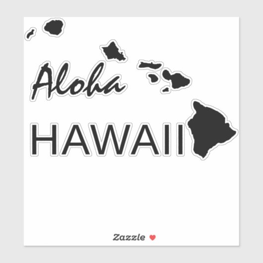 STICKER ALOHA - ÎLES HAWAII (Feuille)