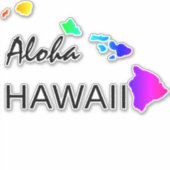 STICKER ALOHA - ÎLES HAWAII RAINBOW (Devant)