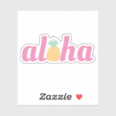 Sticker Aloha - Jolie Contour d'ananas Tropical (Feuille)