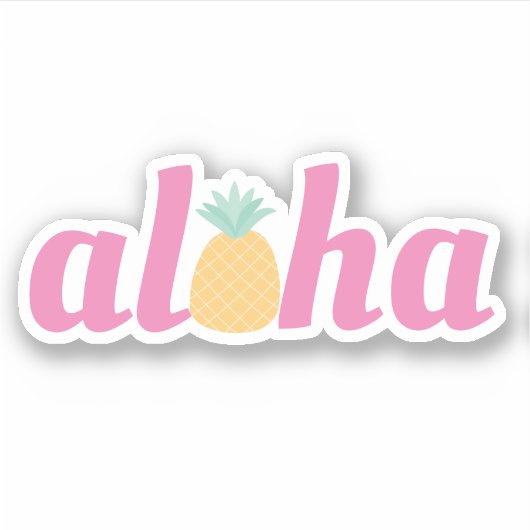 Sticker Aloha - Jolie Contour d'ananas Tropical (Devant)