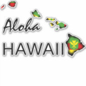 STICKER ALOHA - KANAKA MAOLI HAWAII ÎLES NOIR (Devant)