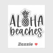 Sticker Aloha Plages Ananas Tropical Été (Feuille)