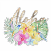 Sticker Aloha Tropical Feuille Floral (Devant)
