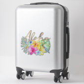 Sticker Aloha Tropical Feuille Floral (Sur valise)
