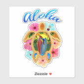 Sticker Aloha Tropical Honu Sea Turtle (Feuille)