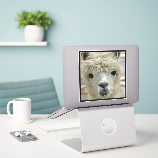 Sticker Alpaca (Ordinateur portable sur le bureau)