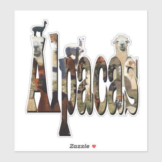 Sticker Alpaca Nom Avec Alpacas, (Feuille)