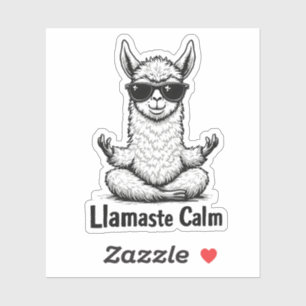 Sticker Alpaca Séjour Calme Llamaste Lama Yoga Amusant