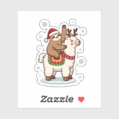 Sticker Alpaca Sloth Christmas (Feuille)