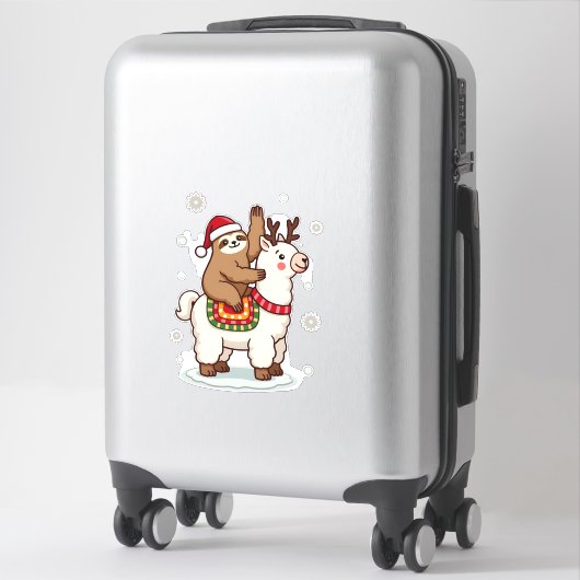 Sticker Alpaca Sloth Christmas (Sur valise)
