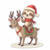 Sticker Alpaca Sloth Christmas (1) (Devant)