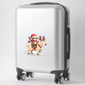Sticker Alpaca Sloth Christmas (3) (Sur valise)