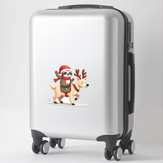 Sticker Alpaca Sloth Christmas (3) (Sur valise)