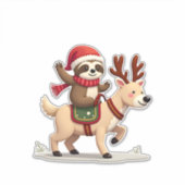 Sticker Alpaca Sloth Christmas (3) (Devant)