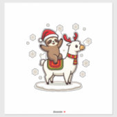 Sticker Alpaca Sloth Christmas (3) (Feuille)